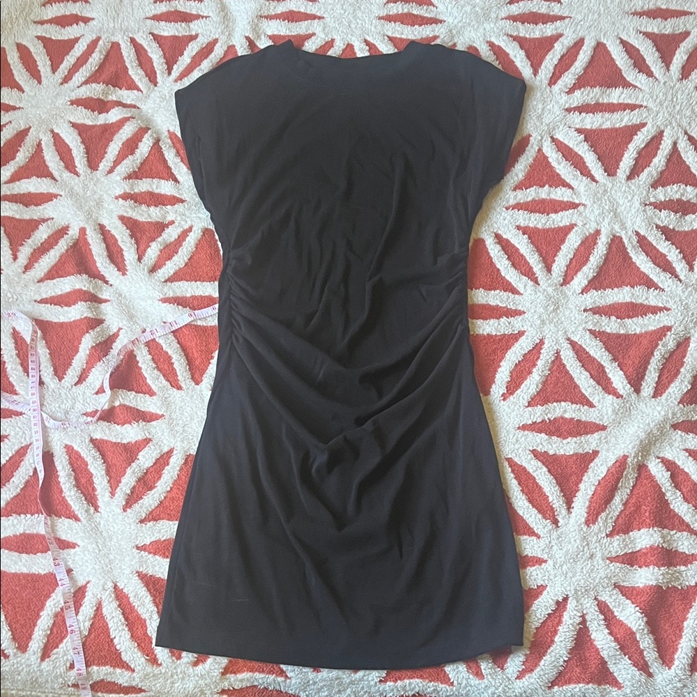 Forever 21 Black Ruched Mini Dress